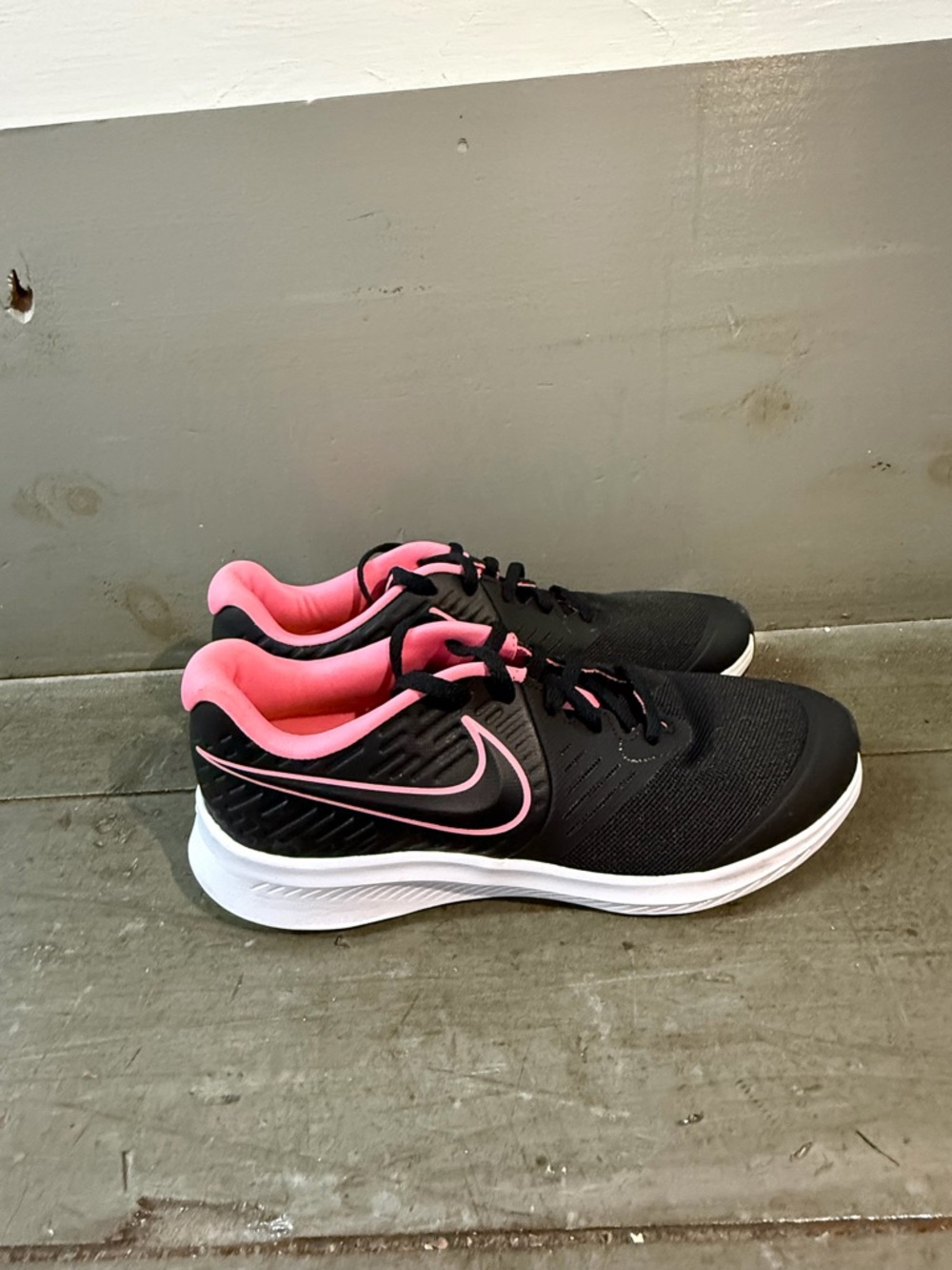 Nike Kids Black and Pink Athletic Sneakers